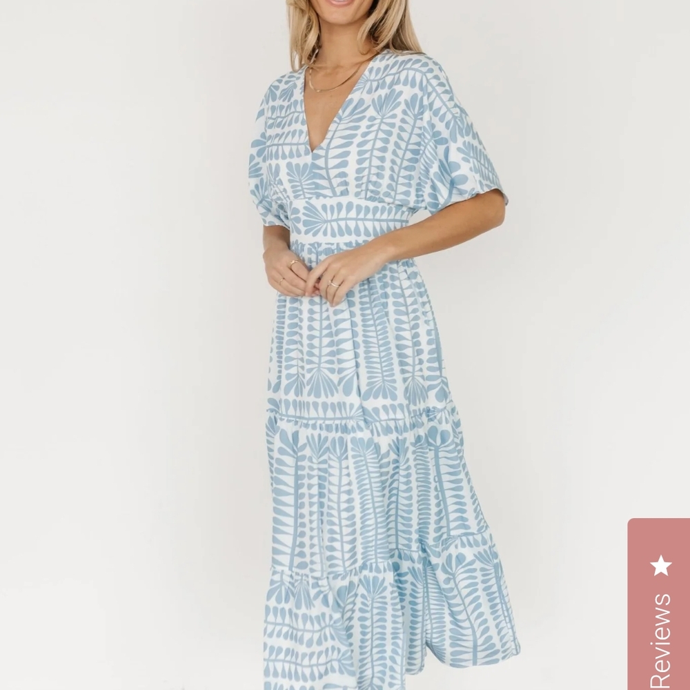Blue Patterned Women's Dress